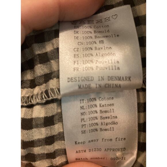 Kanges Sløjd Gingham Dress Adorable Brown & Cream Check Sz 5-6 Y Cottagecore - Picture 6 of 6